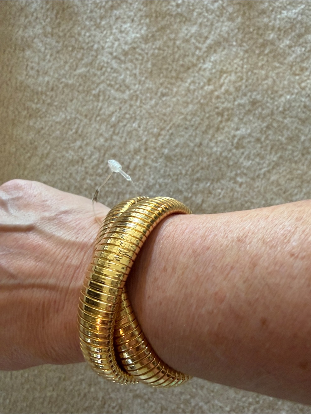 Gold Tone Coil Bracelet - Elegant Women's Jewelry